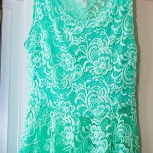 FPT Womens Sleeveless Peplum Top JADE LARGE